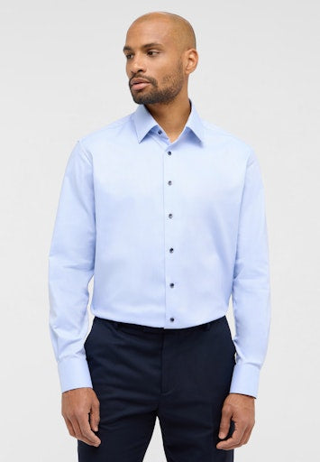 Hemden lange mouw blauw ETERNA