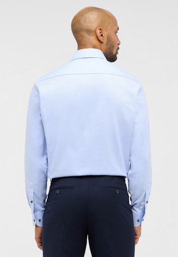 Hemden lange mouw blauw ETERNA