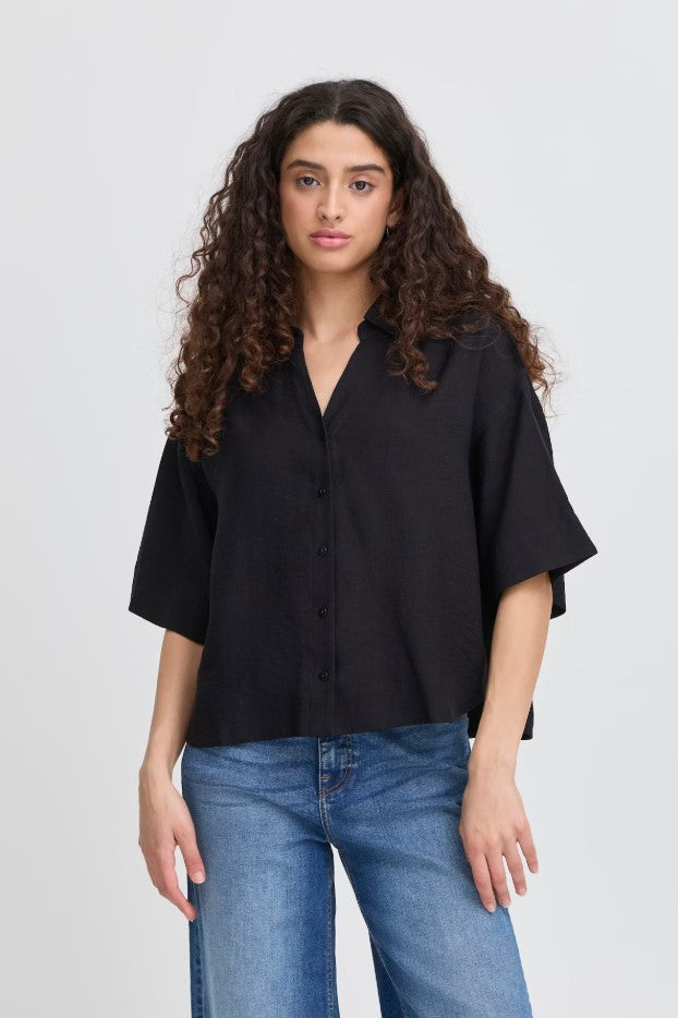 Blouses korte mouw zwart ICHI