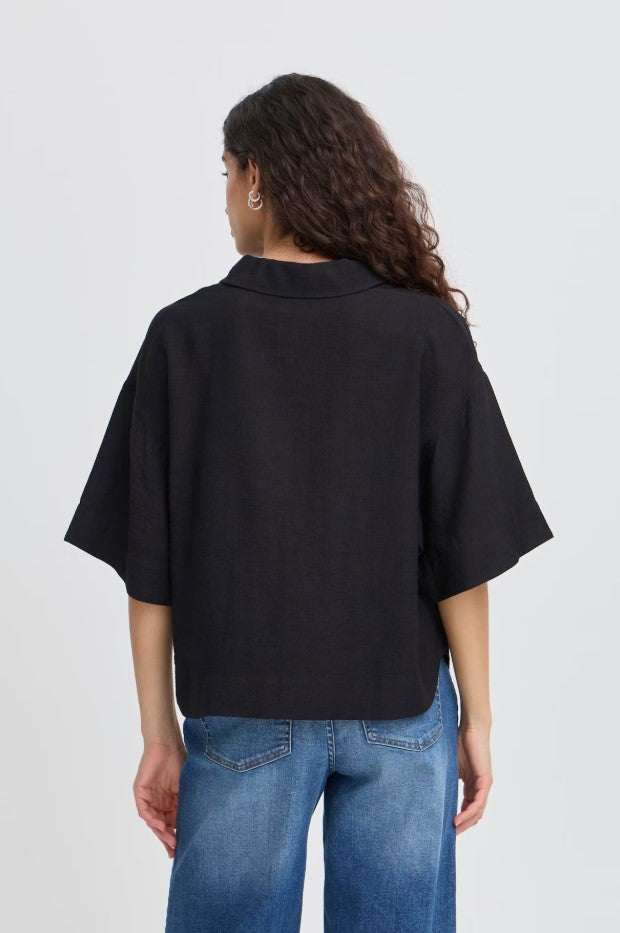 Blouses korte mouw zwart ICHI