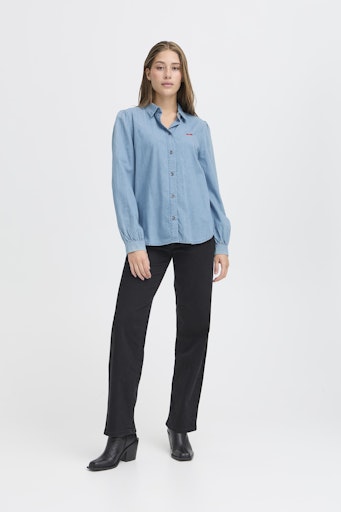 Blouses lange mouw blauw ICHI
