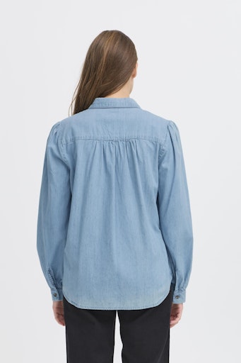 Blouses lange mouw blauw ICHI