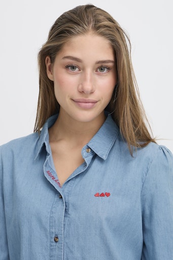 Blouses lange mouw blauw ICHI