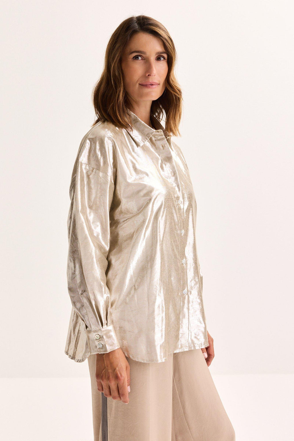 Blouses lange mouw goud Améline