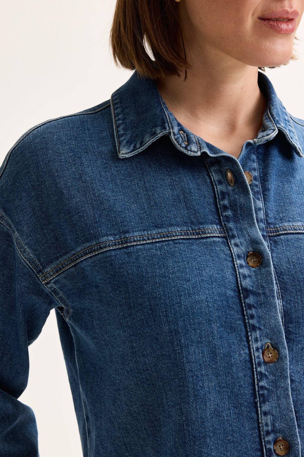 Blouses lange mouw blauw Améline