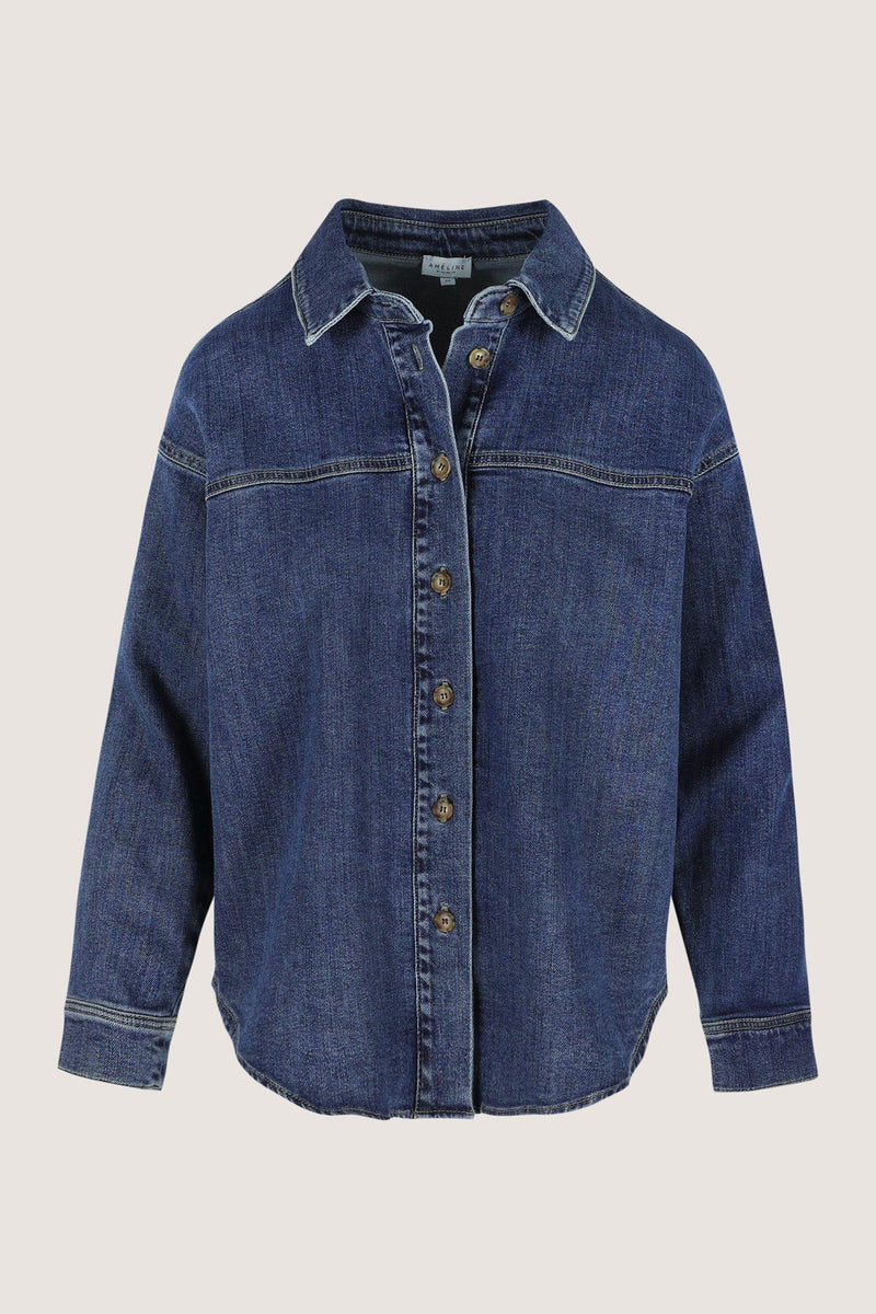 Blouses lange mouw blauw Améline