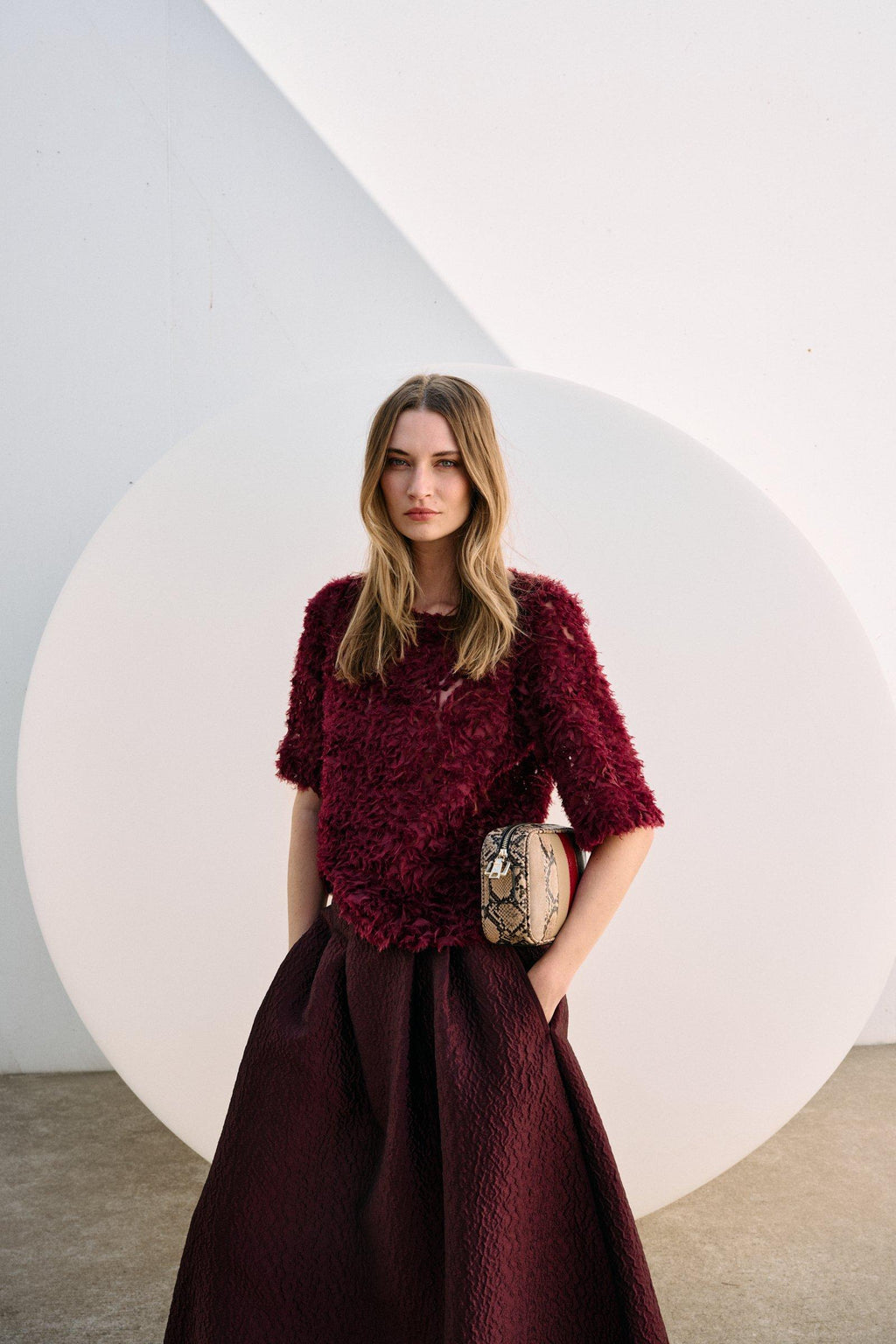 Blouses lange mouw bordeaux Améline