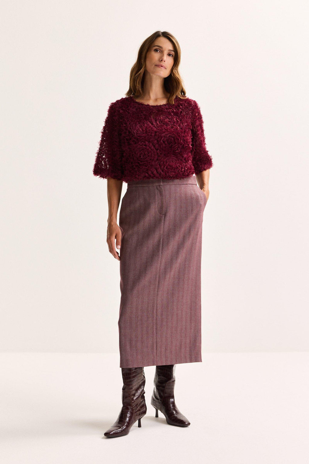 Blouses lange mouw bordeaux Améline