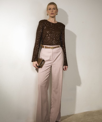 Blouses lange mouw bruin JOSH V