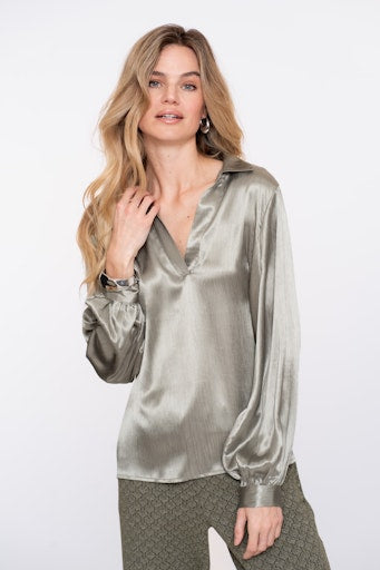 Blouses lange mouw groen Geisha