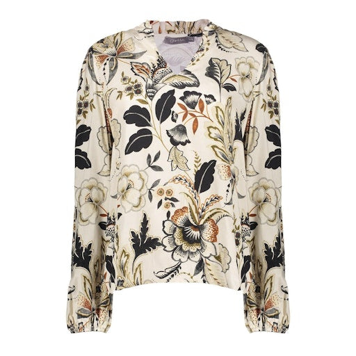 Blouses lange mouw beige Geisha