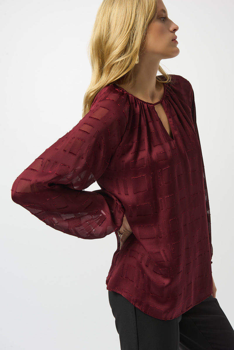 Blouses lange mouw rood Joseph Ribkoff