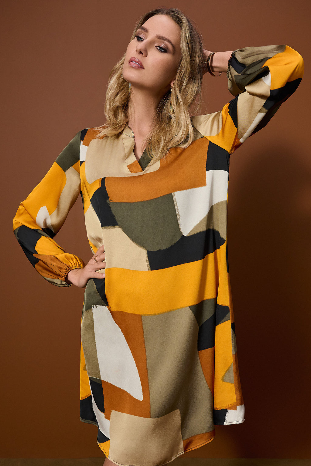 Jurken lange mouw multicolor Joseph Ribkoff