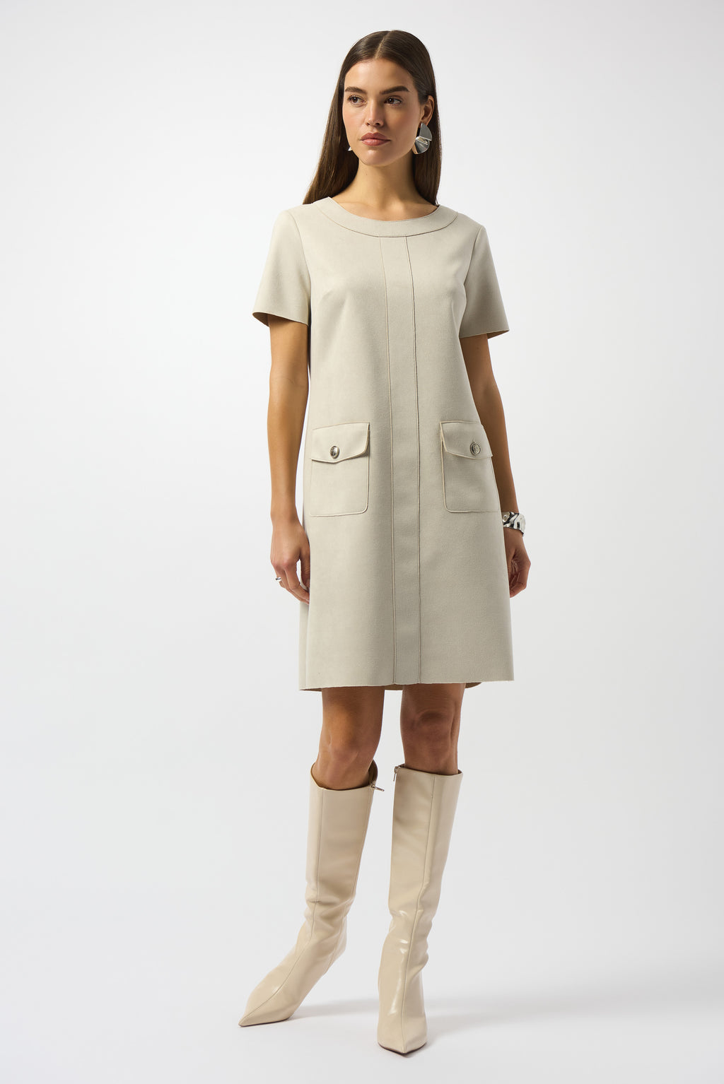 Jurken korte mouw beige Joseph Ribkoff