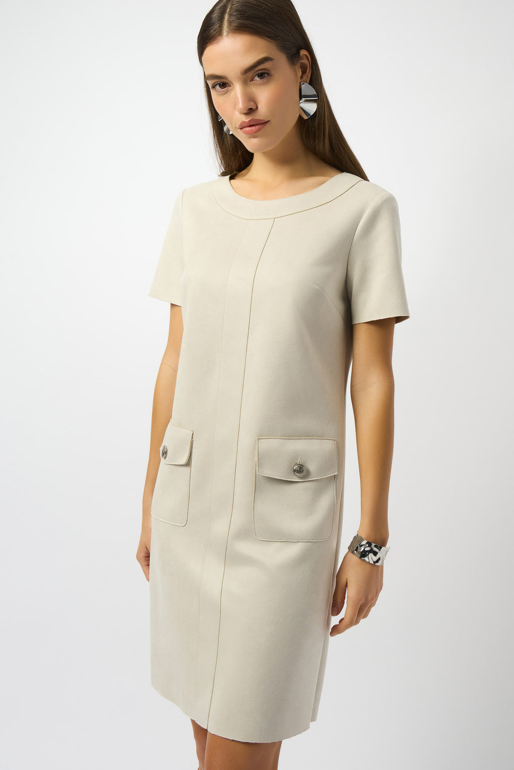 Jurken korte mouw beige Joseph Ribkoff