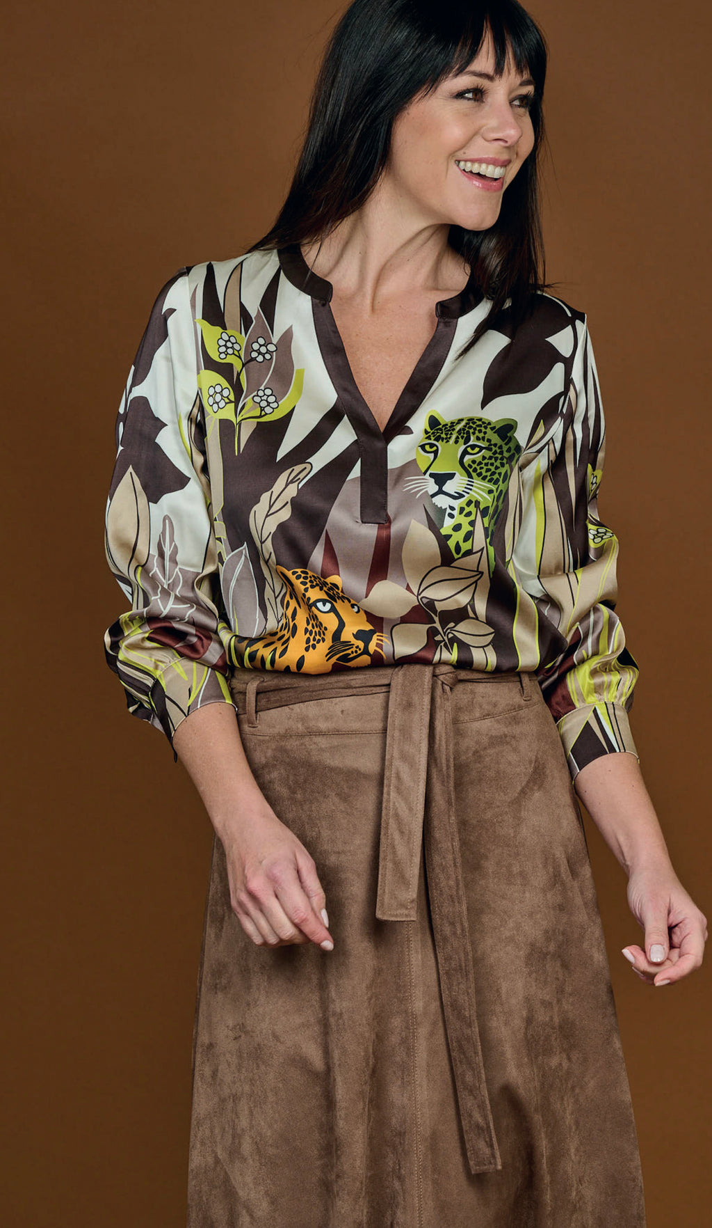 Blouses lange mouw bruin YESS