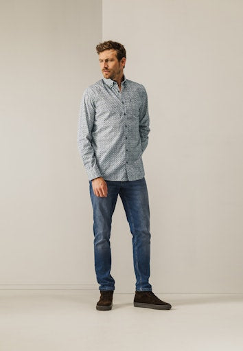 Hemden lange mouw blauw State of Art