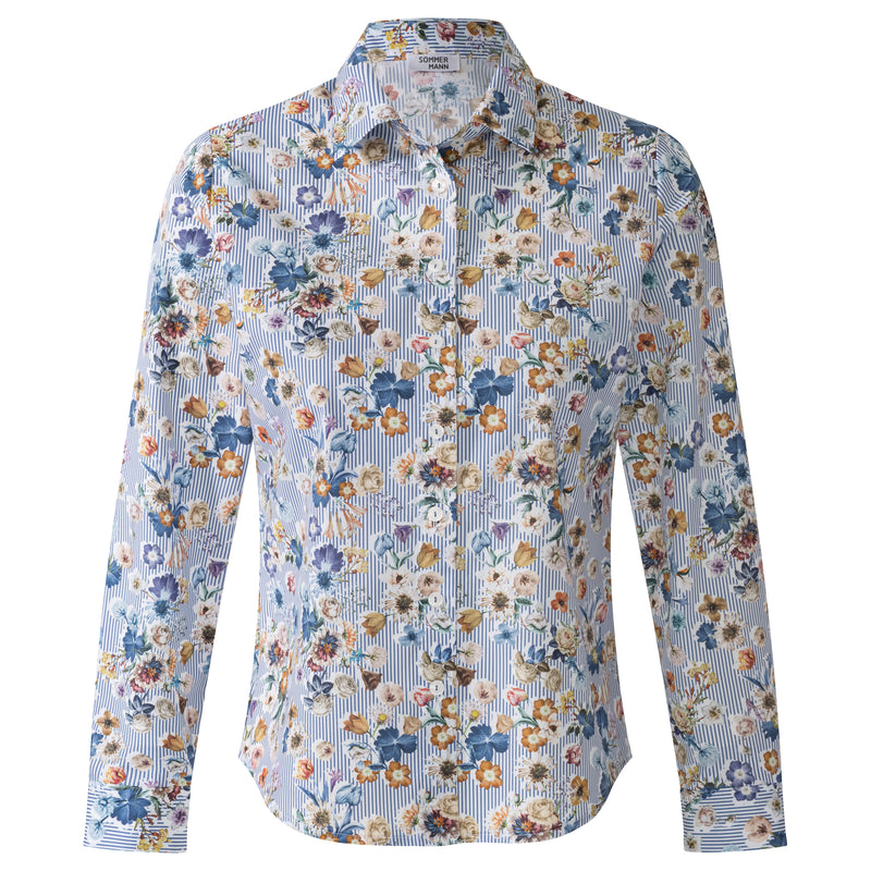 Blouses lange mouw blauw Sommermann