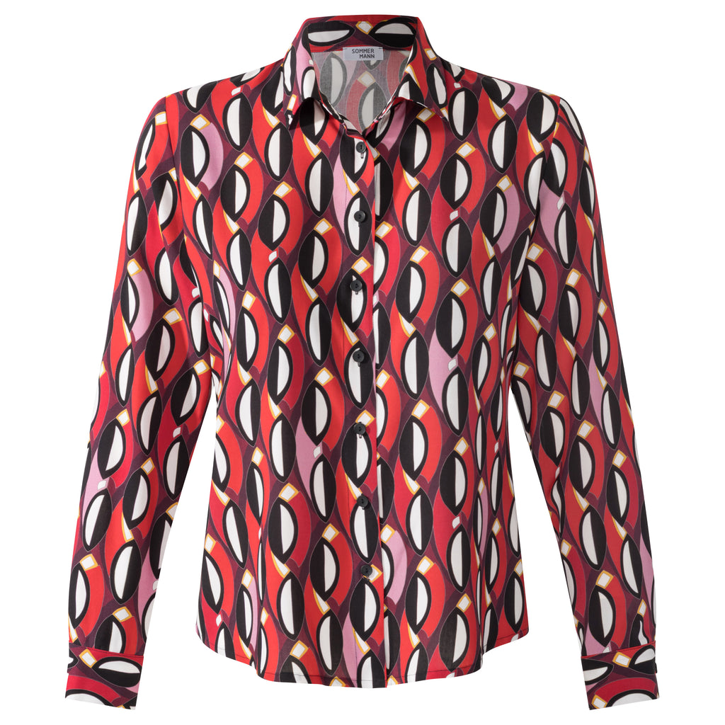 Blouses lange mouw rood Sommermann