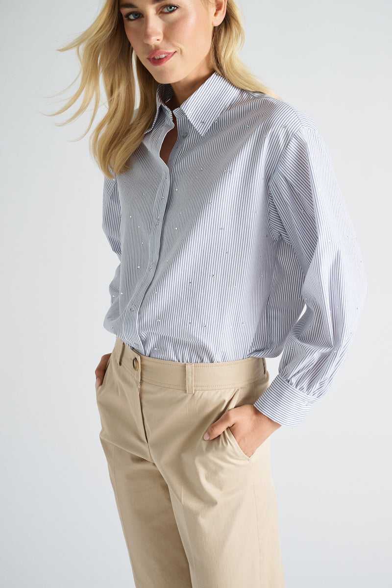 Blouses lange mouw blauw Marie Méro