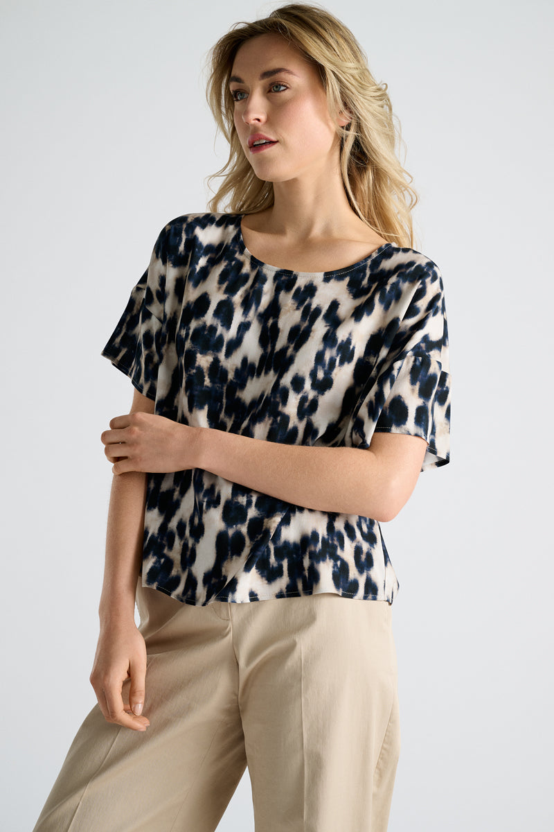 Blouses korte mouw blauw Marie Méro