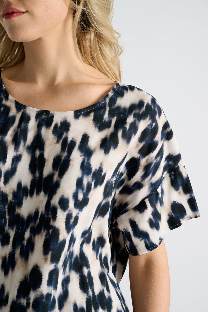 Blouses korte mouw blauw Marie Méro