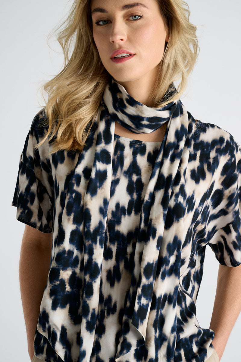 Blouses korte mouw blauw Marie Méro