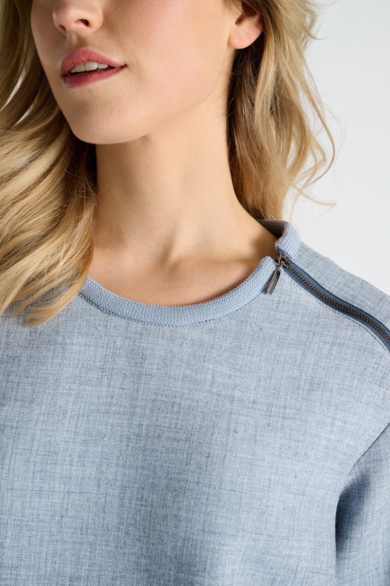 Jurken lange mouw blauw Marie Méro