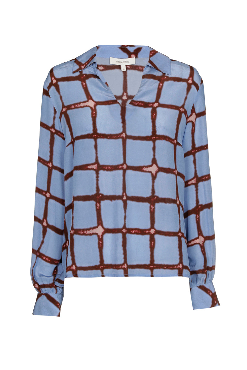 Blouses lange mouw blauw Marie Méro