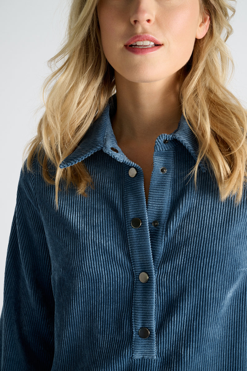 Jurken lange mouw blauw Marie Méro