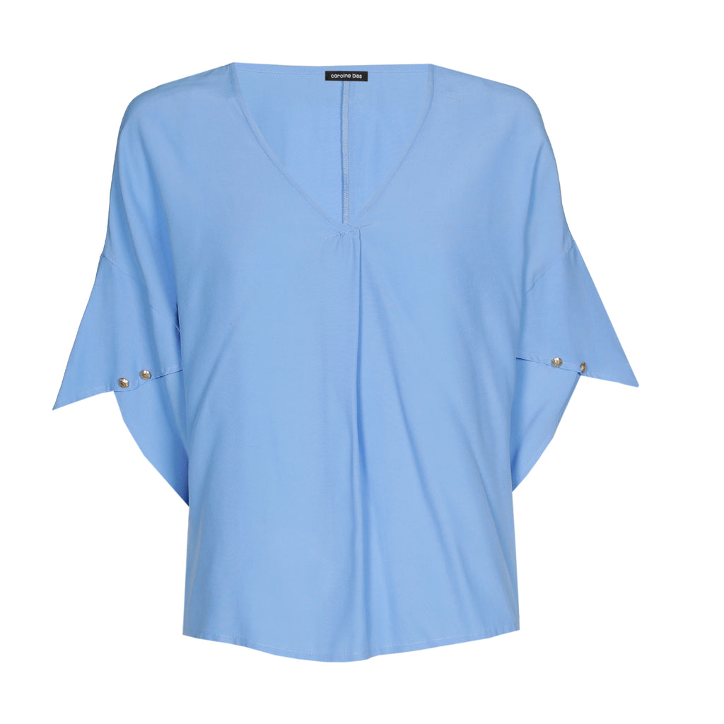 Blouses korte mouw blauw Caroline Biss