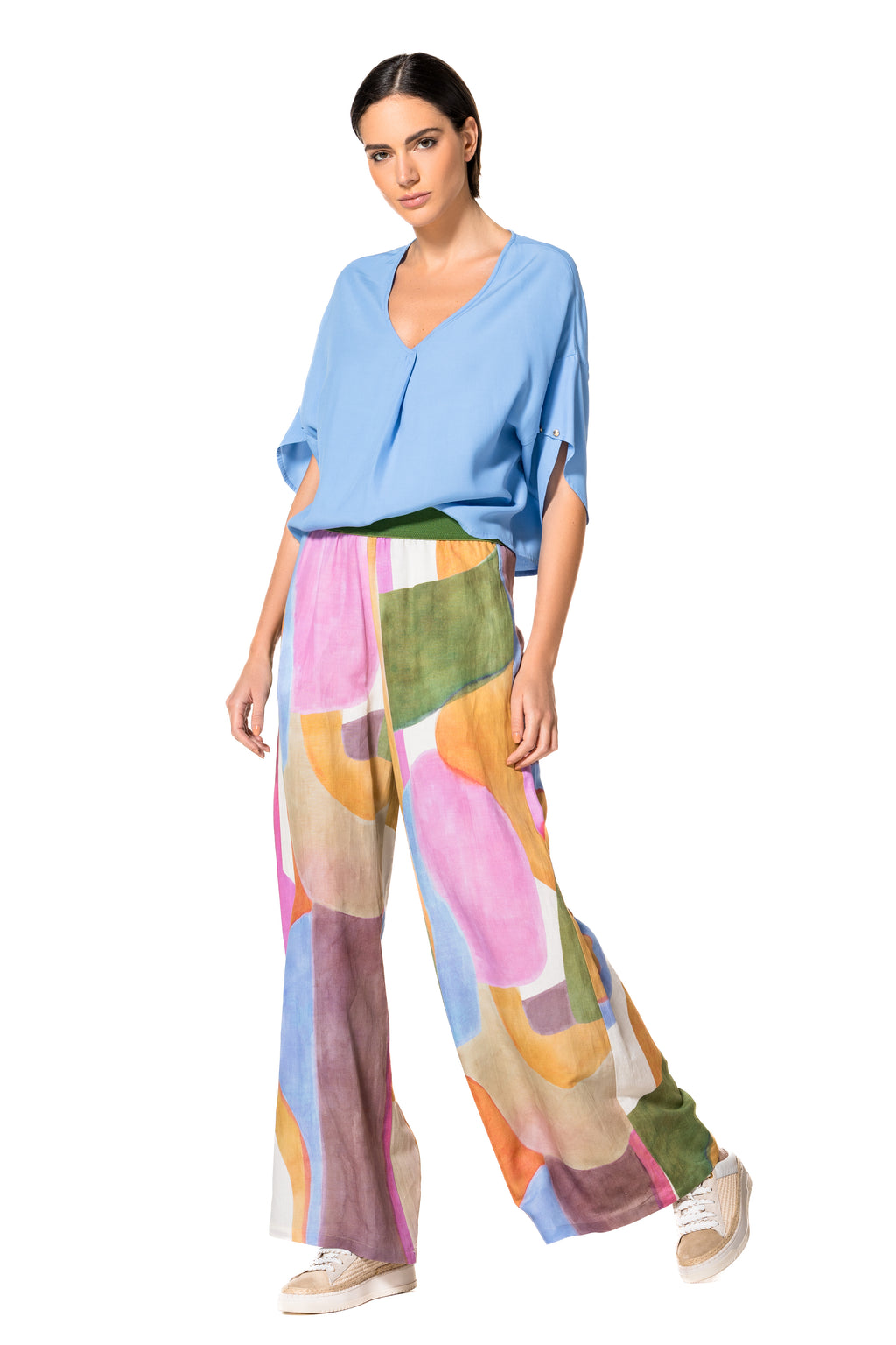 Blouses korte mouw blauw Caroline Biss