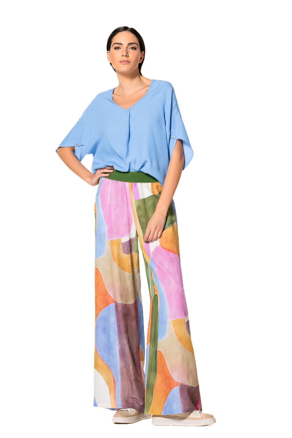 Blouses korte mouw blauw Caroline Biss