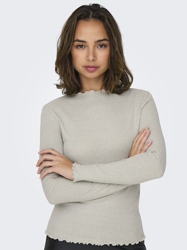 T-shirts lange mouw beige ONLY