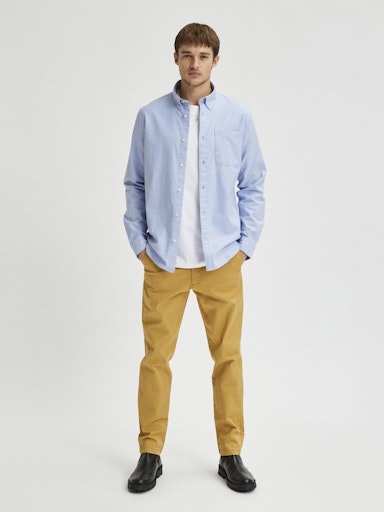 Hemden lange mouw blauw Selected HOMME