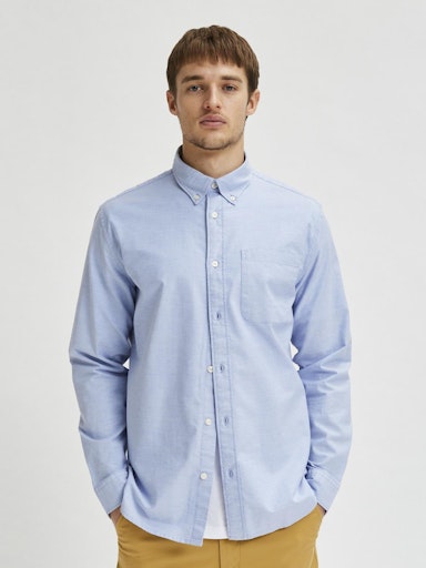Hemden lange mouw blauw Selected HOMME