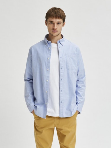 Hemden lange mouw blauw Selected HOMME