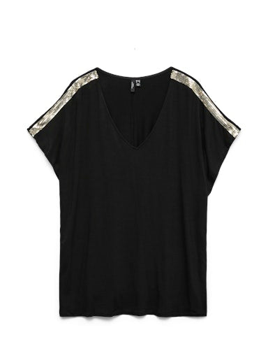 T-shirts korte mouw zwart VERO MODA Curve
