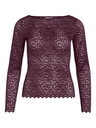 T-shirts lange mouw bordeaux VILA