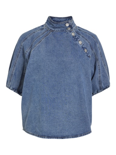 Blouses korte mouw blauw VILA