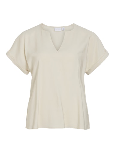 Blouses korte mouw beige VILA