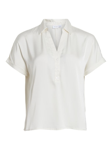 Blouses korte mouw beige VILA