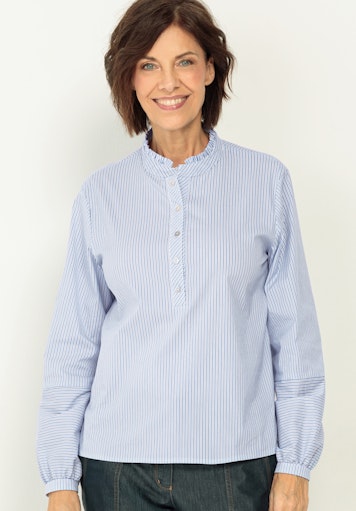 Blouses lange mouw blauw Bianca