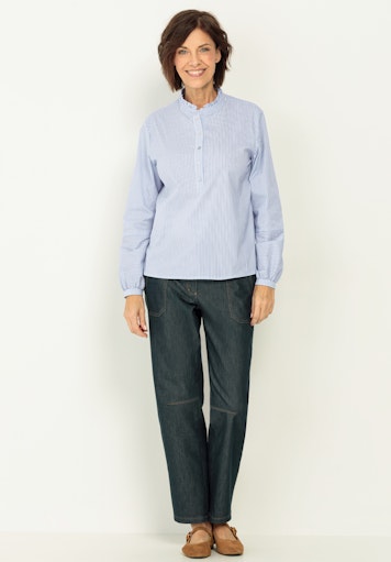 Blouses lange mouw blauw Bianca