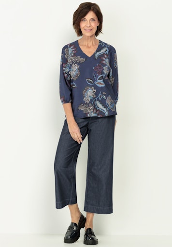 Blouses korte mouw blauw Bianca