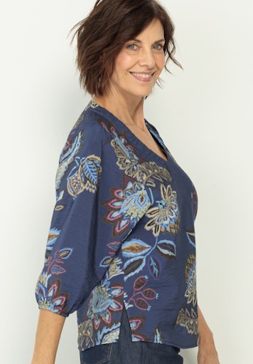 Blouses korte mouw blauw Bianca