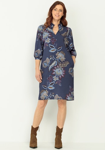 Jurken lange mouw blauw Bianca