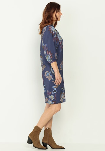 Jurken lange mouw blauw Bianca