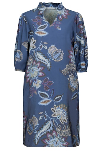 Jurken lange mouw blauw Bianca