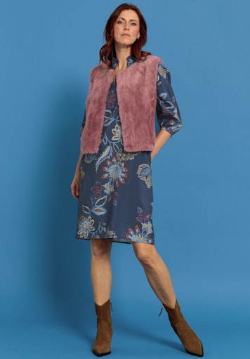 Jurken lange mouw blauw Bianca